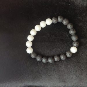 bracelet lave quartz blanc